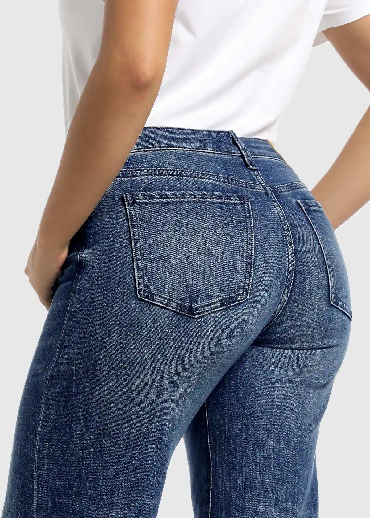 Relaxed Split-Leg Wide-Leg Medium-Stretch Jeans